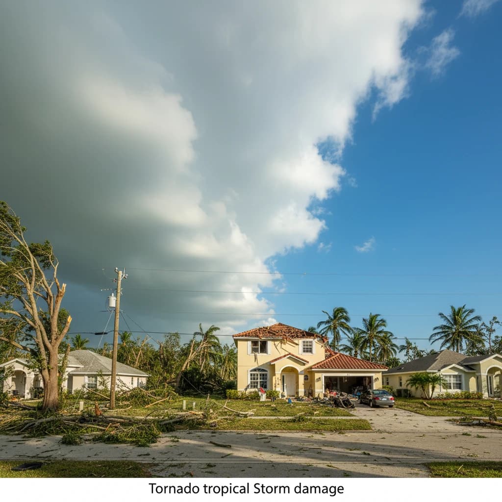 Tornado tropical storm damage insurance claim