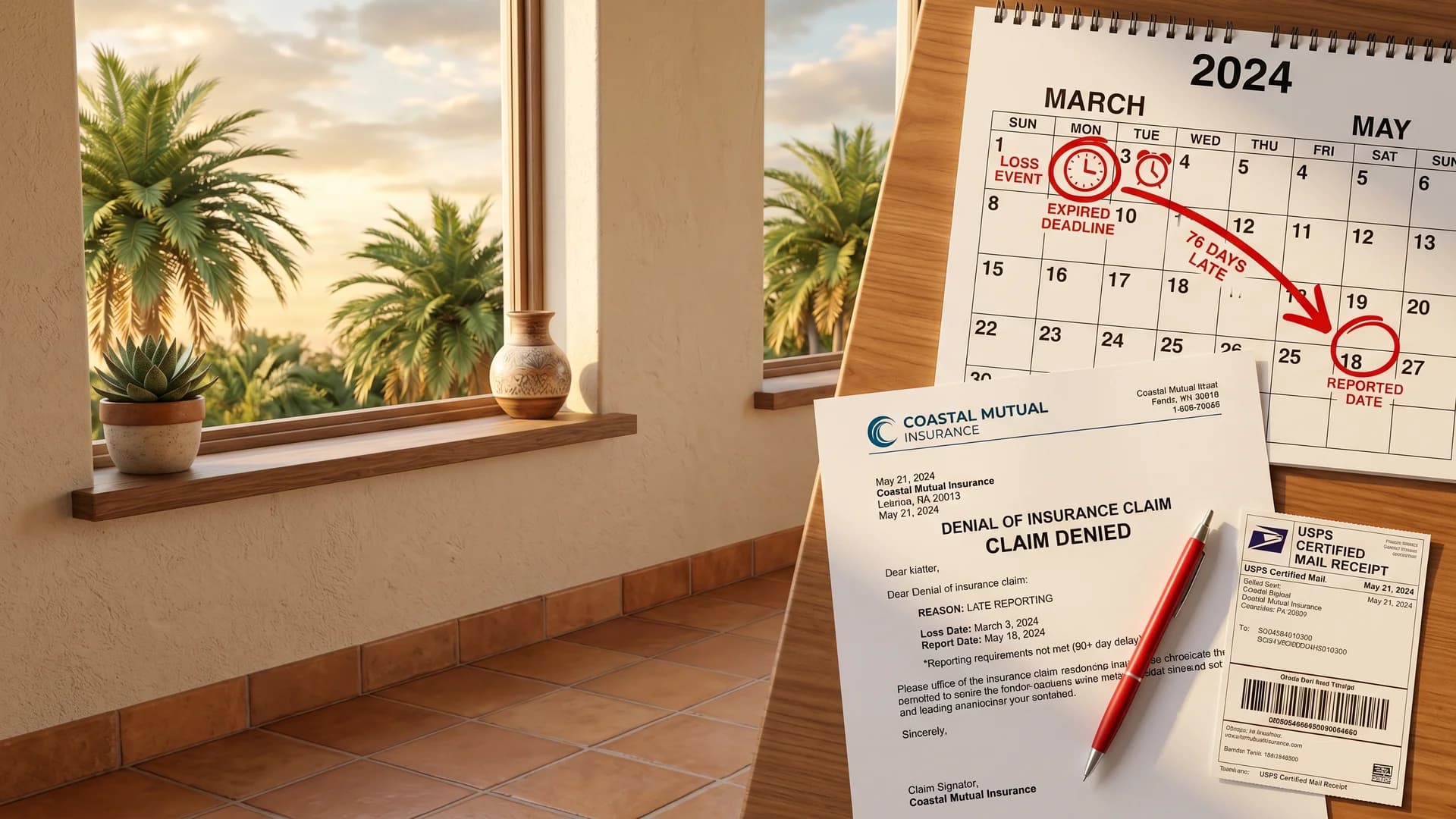 Ocean Point Claims:late reporting denial