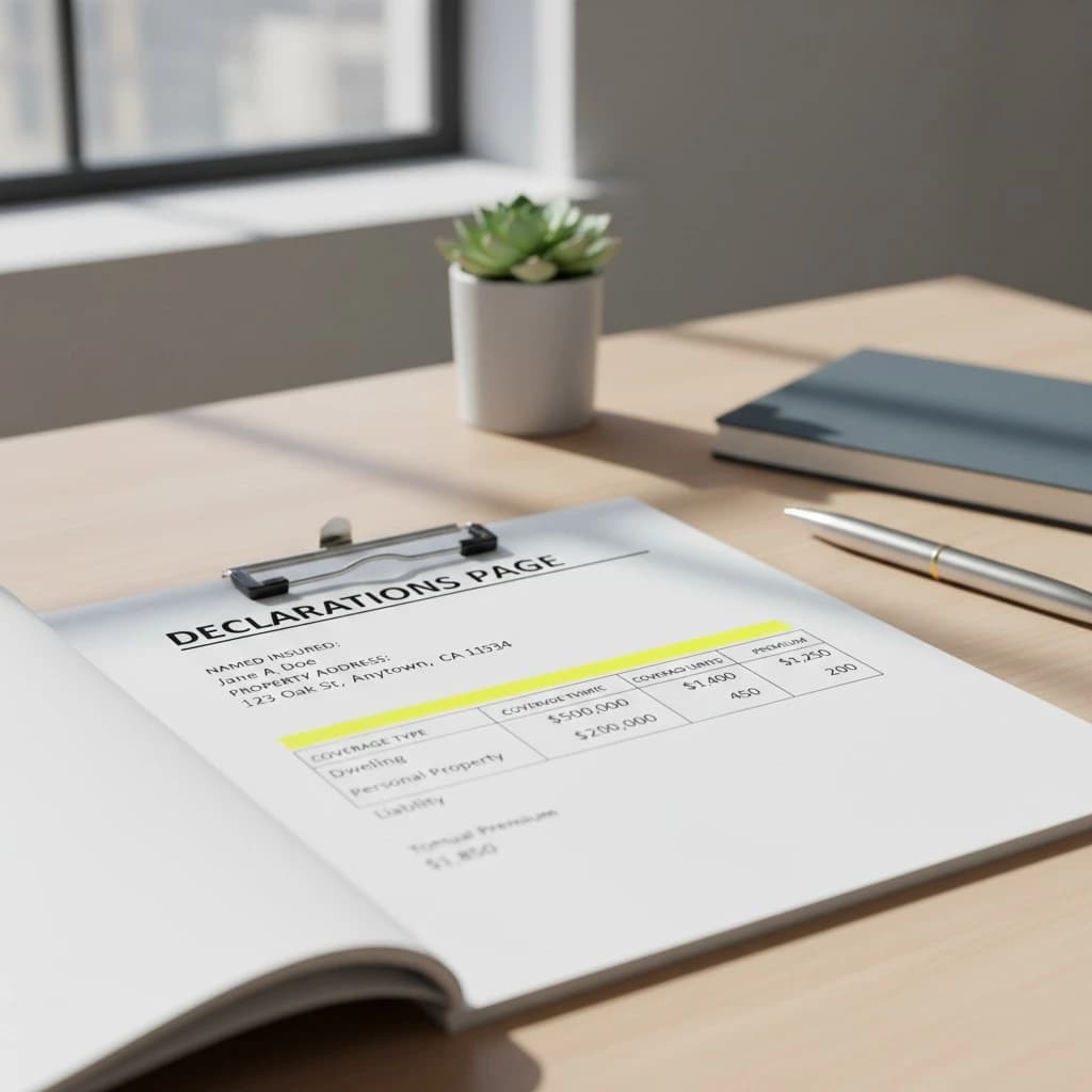 Ocean Point Claims:declarations page