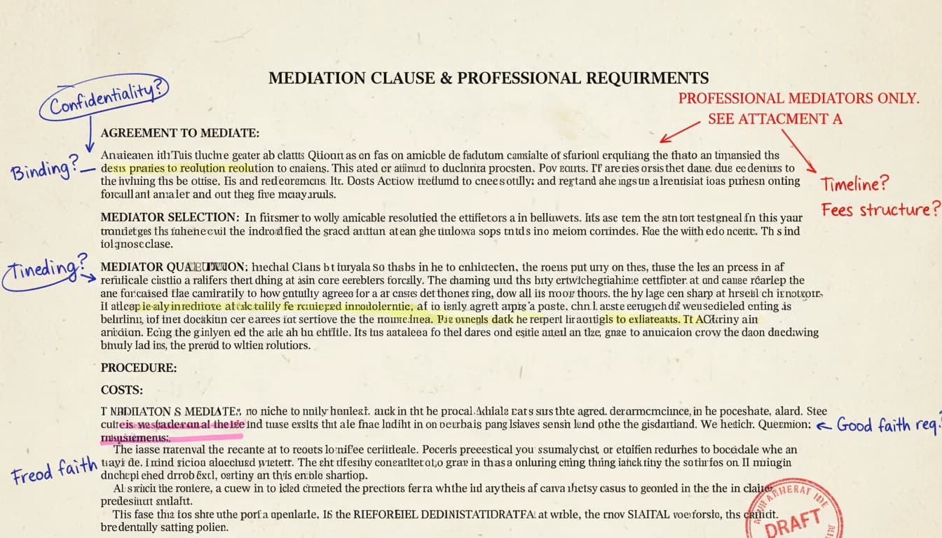 Ocean Point Claims:mediation clause explanation
