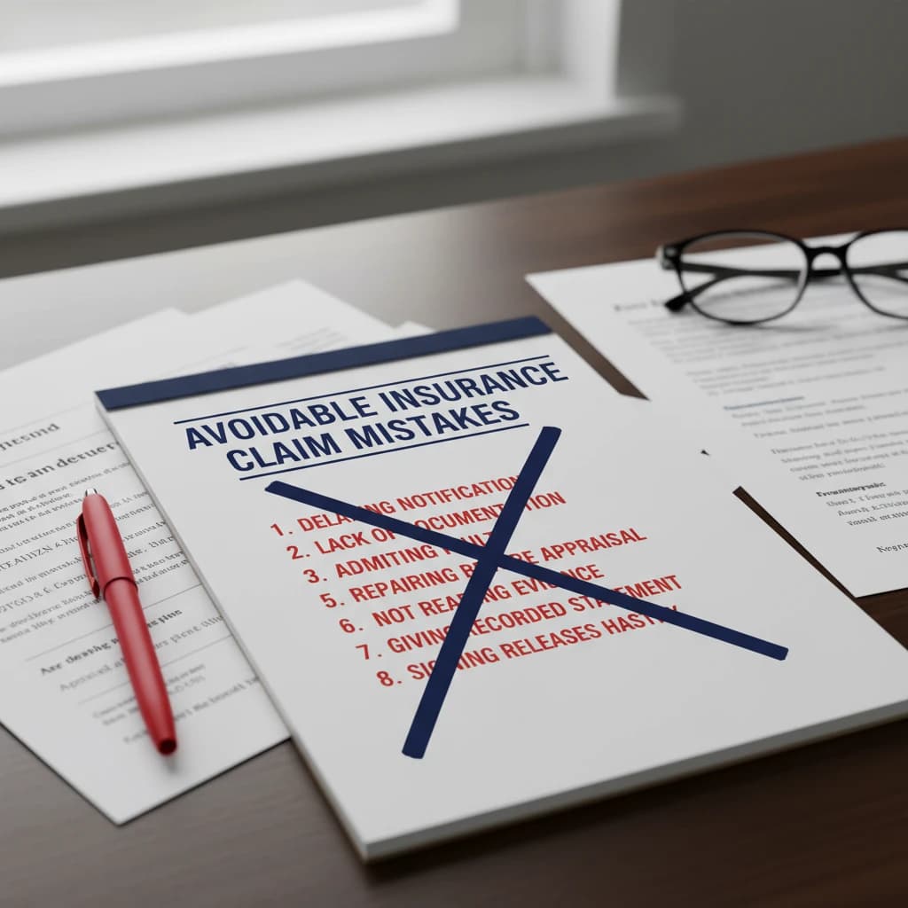 Common property insurance claim mistakes Florida