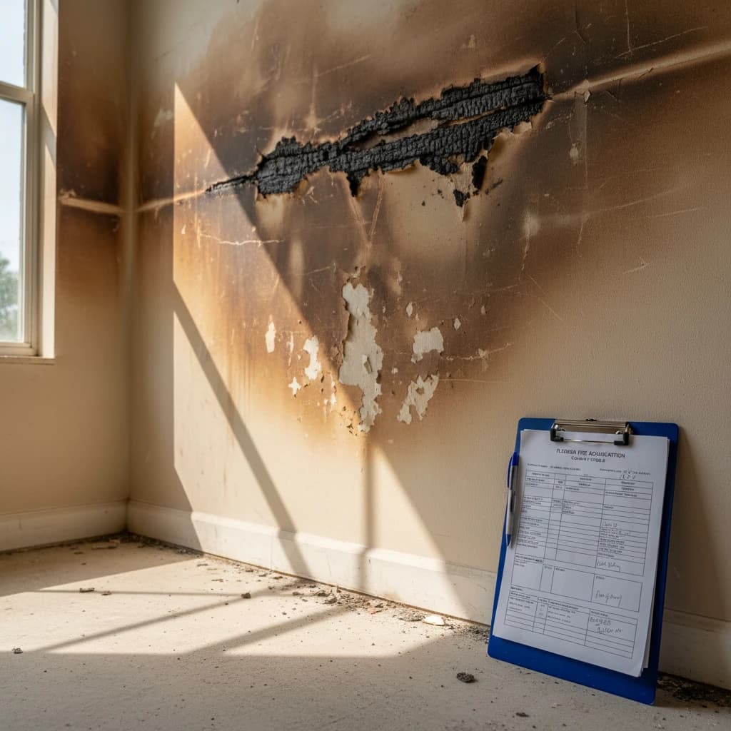 Fire and smoke damage insurance claim