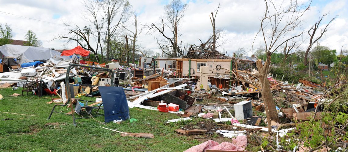 SAINT LOUIS, MO - APRIL 22: Clean up after the destruction left behind by tornadoes that ravaged the area. April 22, 2011 in Saint Louis, Missouri